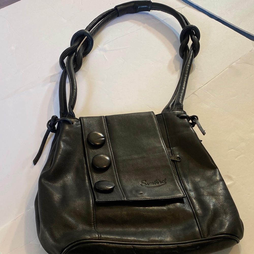 Vintage Sunbird Sophisticated Black Shoulder Bag